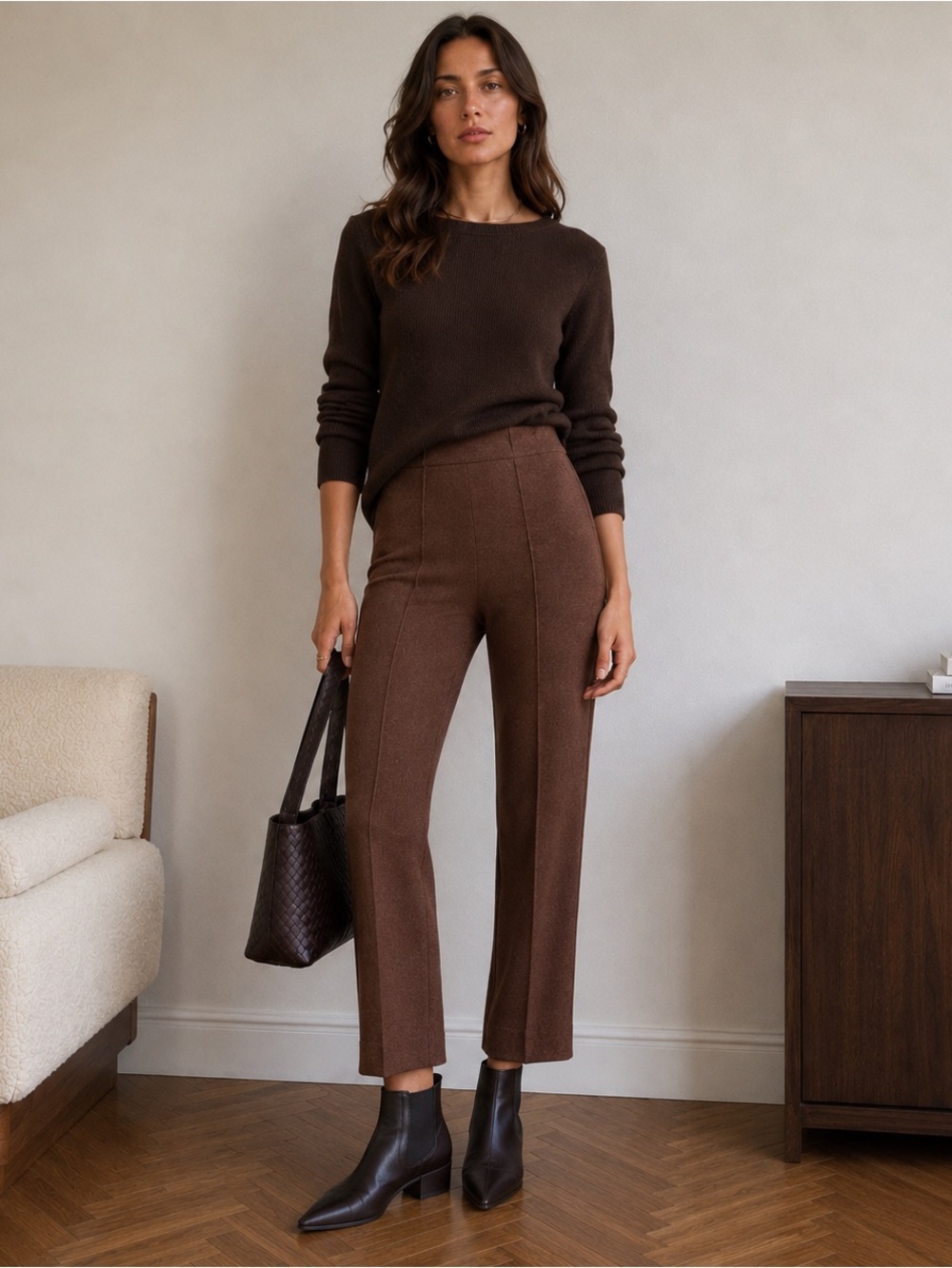 Missoni Chocolate Brown Wool Knit High Rise Trousers NWOT IT 40 US 4
